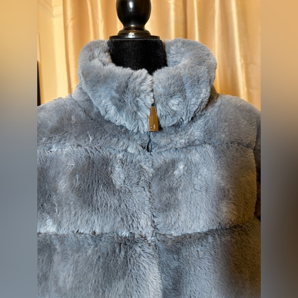 Calvin Klein Women's Faux-Fur Zip-Front Coat - Blue - Size 2X - Picture 4 of 10